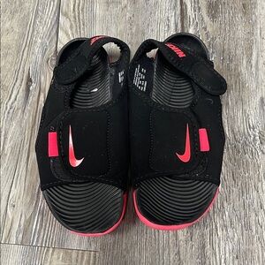 Nike Kids Black and Red Slide Sandals